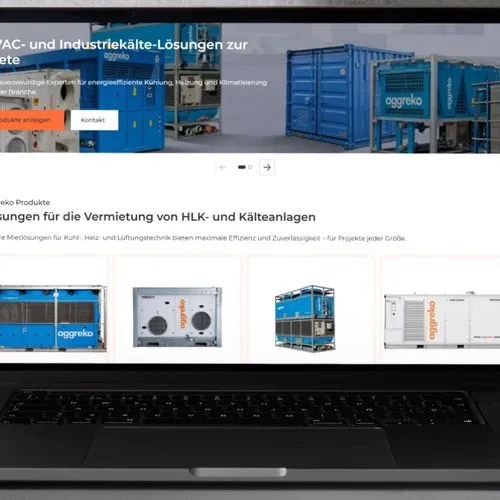 Die neue Weboberfläche der HVAC-Website von Aggreko.